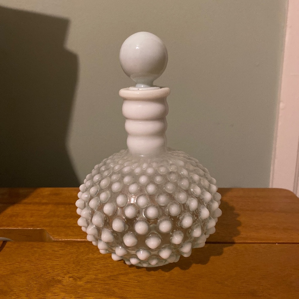 Vintage hobnail perfume jar
